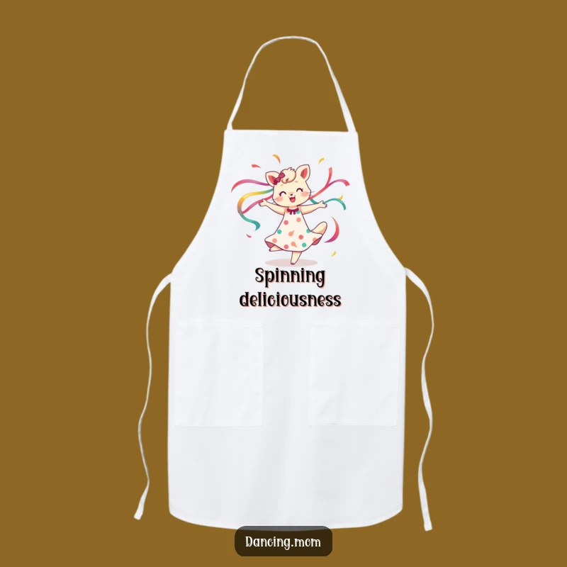 Funny Dancing Mom Animal Spin Apron - Ribbons Flowing Kitchen Gift