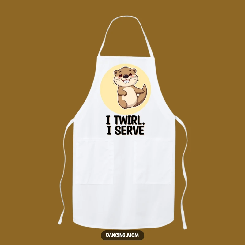 Funny Otter Apron: Cheerful Spinner Kitchen Gear - A Fun Funny Gift