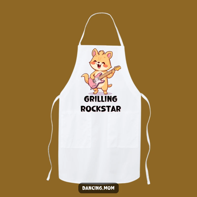Funny Kawaii Air Guitar Apron A Hilarious Kitchen Companion for Rocker Chefs