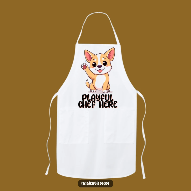 Funny Playful Dog Pose Apron - Active Kitchen Fun Chef Gift