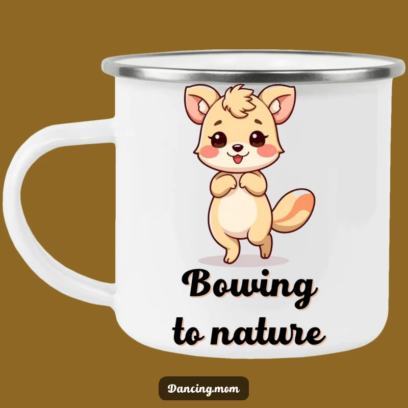 Funny Dancing Animal Bow Camping Mug: Elegant Outdoor Flourish Gift!