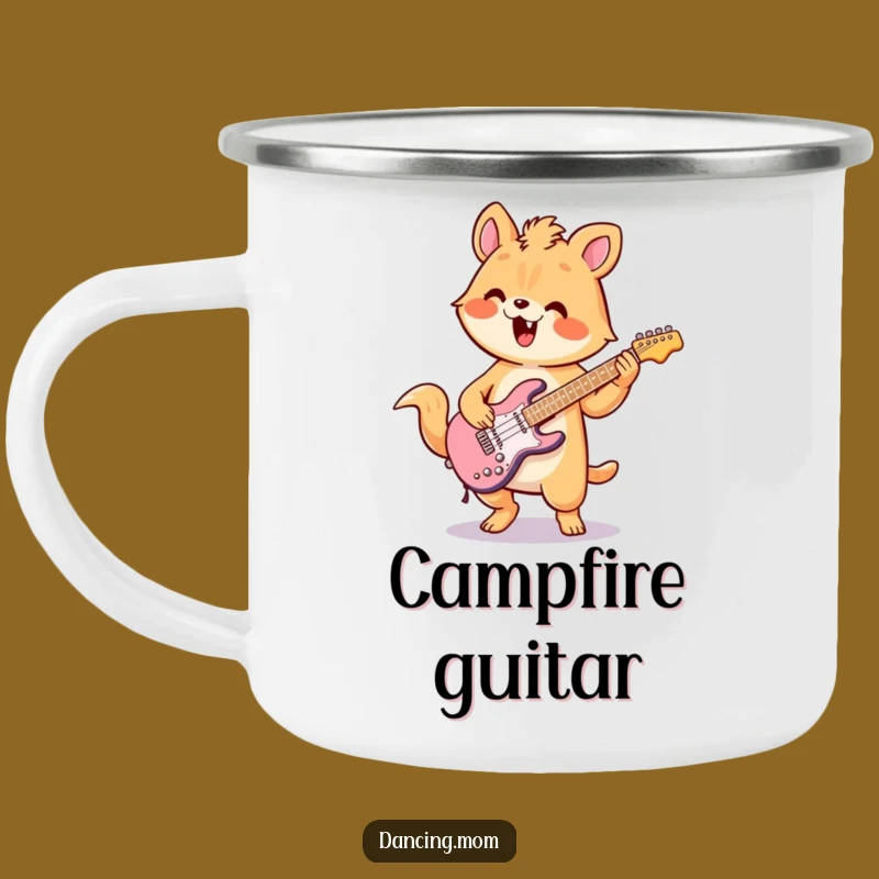 Funny Kawaii Air Guitar Camping Mug A Hilarious Companion for Outdoor Rockers