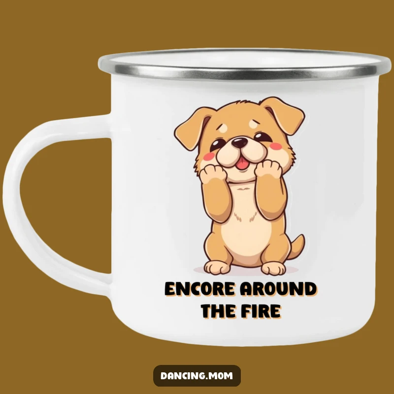 Funny Dramatic Dog Bow Camping Mug - Theatrical Outdoor Gift