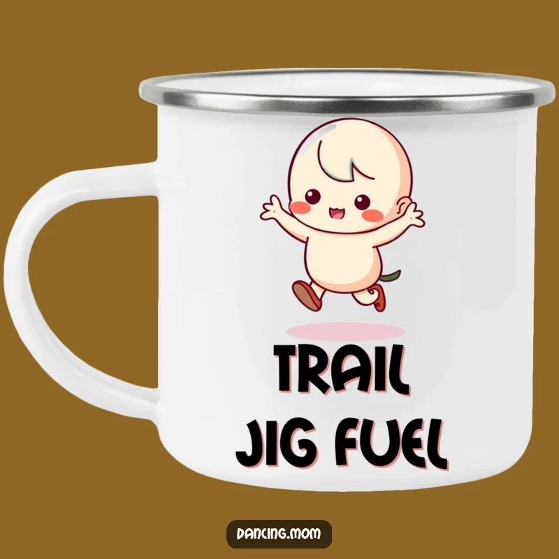 Funny Kawaii Dancer Camping Mug: Silly Jig Stomping Feet - Outdoor Laughs