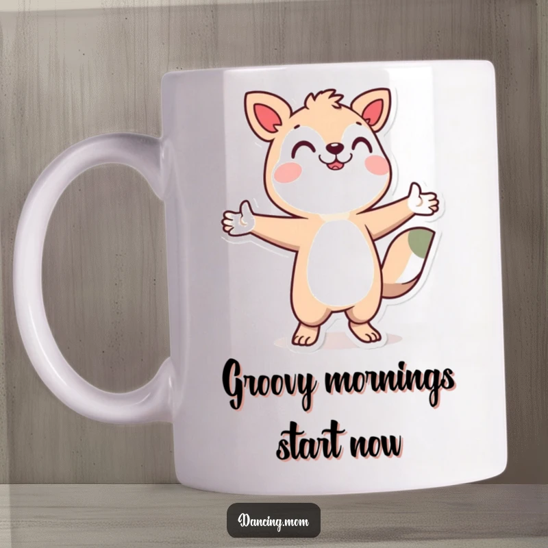 Stylized, joyful animal character with arms outstretched, striking a dynamic pose for dancing with infectious energy.