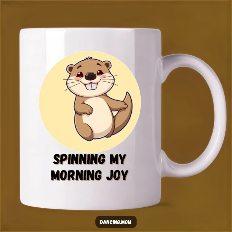 Funny Otter Mug: Cheerful Spinner with Grin - Pure Joy Funny Gift