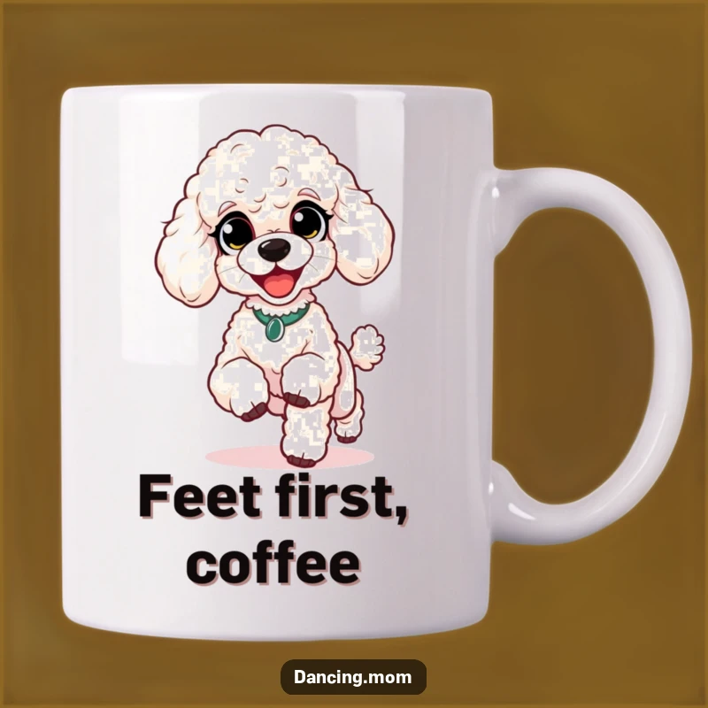 Funny Poodle Happy Shuffle Mug: Perfect Gift for Joyful Dog Owners