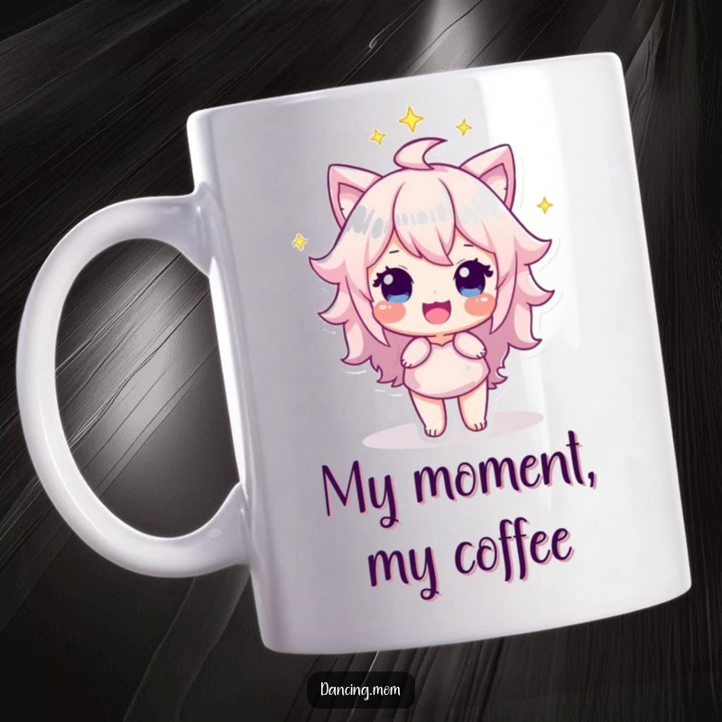 Funny Mug: Proud character bathed in a spotlight, beaming with self-assurance, perfect for a funny gift of recognition.