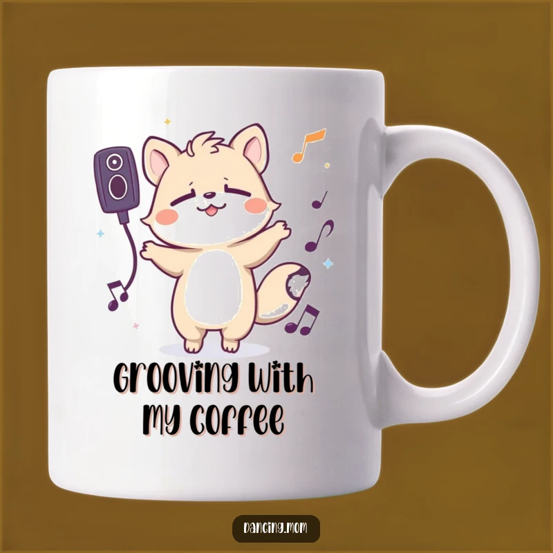 Funny Grooving Animal Mug: Spirited Character Lost in Music - Perfect Funny Gift