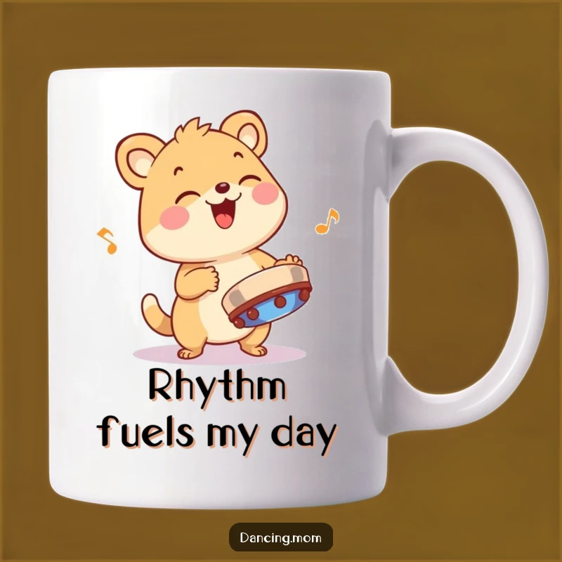 Funny Giggling Animal Tambourine Mug - Rhythmic Fun for a Hilarious and Energetic Gift