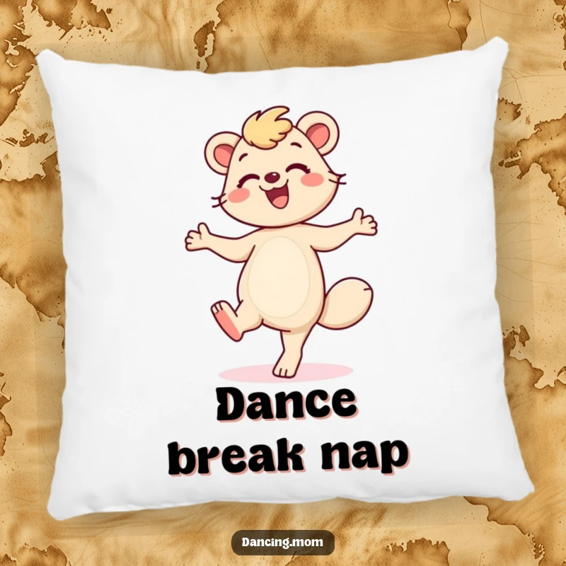 Funny Dancing Mom Pillow: A smiling mom animal taps her feet, offering cozy comfort and a dose of whimsical, hilarious maternal dancing spirit.