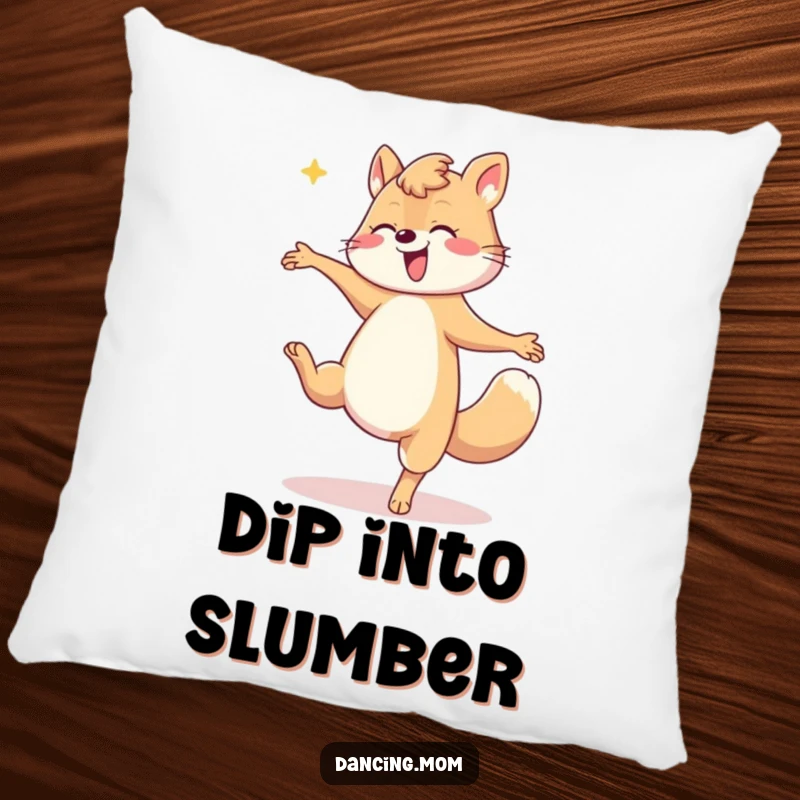 Funny Mom Dip Pillow: A dancing mom animal performs a dramatic dip, offering cozy comfort and a dose of whimsical, hilarious maternal elegance.