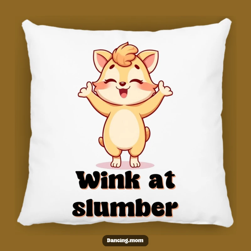 Funny Dancing Mom Animal Wink Pillow - Playful Pose Accent Gift