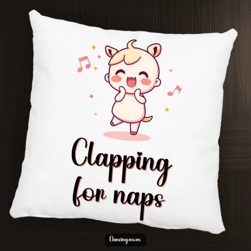 Funny Kawaii Dancer Pillow: Adorable character joyfully clapping along to a beat, a cozy funny gift.