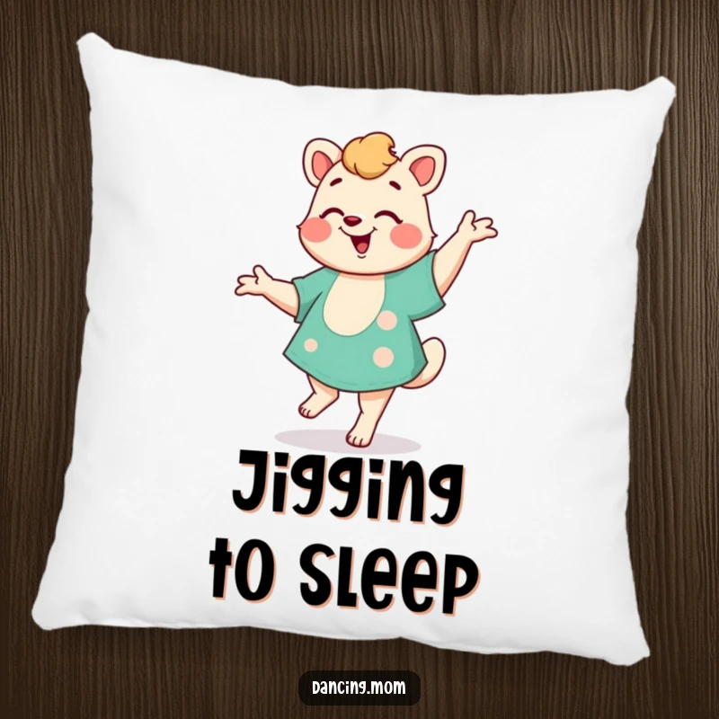 Funny Mom Jig Pillow: A dancing mom animal performs a happy jig, offering cozy comfort and a dose of whimsical, hilarious maternal celebration.