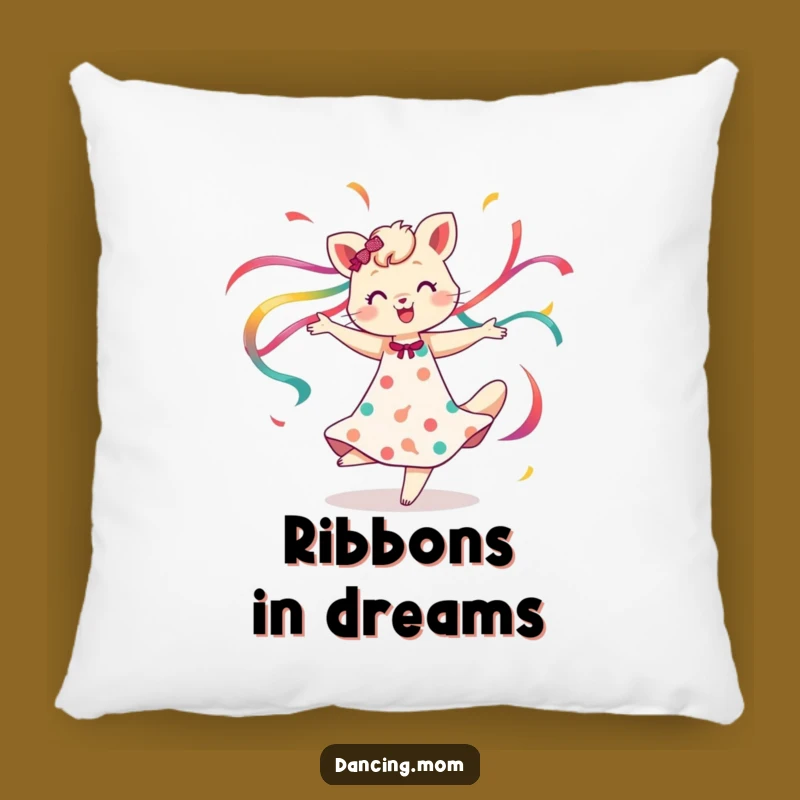 Funny Dancing Mom Animal Spin Pillow - Ribbons Flowing Accent Gift