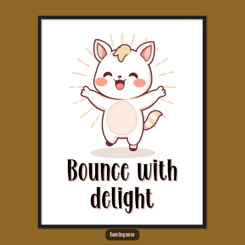 Vibrant Funny Kawaii Dancer Digital Art Print - Energetic Decor, Instant Funny Gift