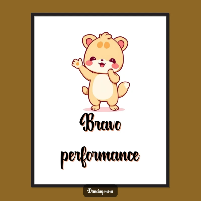 Funny Dancing Animal Clapping Digital Art: Enthusiastic Paws Print Gift!