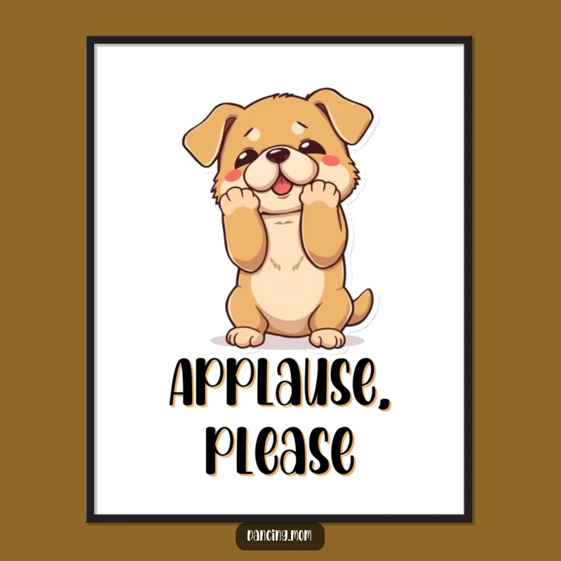 Funny Dramatic Dog Bow Digital Art - Theatrical Download Gift