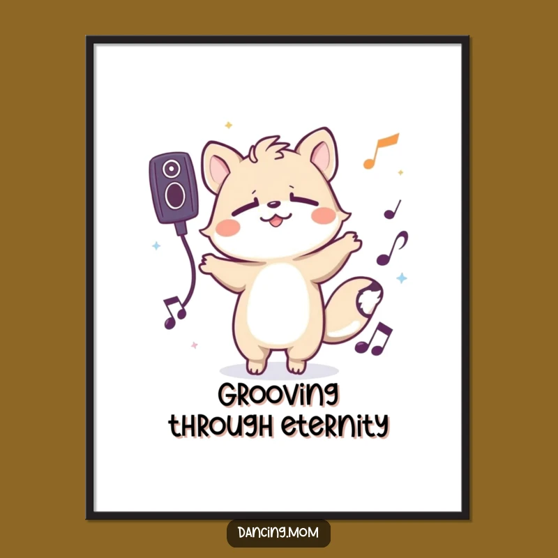 Funny Grooving Animal Digital Print: Spirited Music Art - Instant Funny Gift