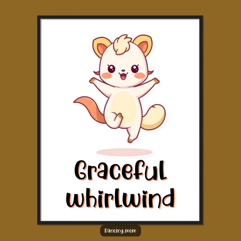 Funny Kawaii Dancing Animal Digital Art A Hilarious Printable for Twirling Enthusiasts