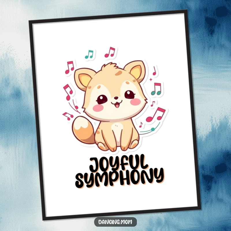 Joyful animal character with musical notes swirling, a harmonious and humorous digital artwork.
