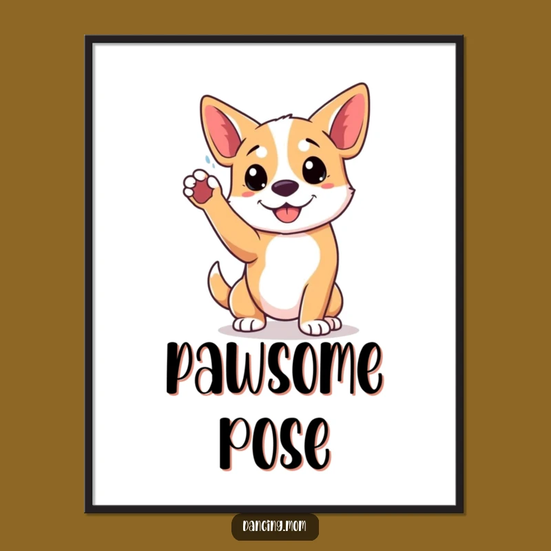 Funny Playful Dog Pose Digital Art - Energetic Download Gift