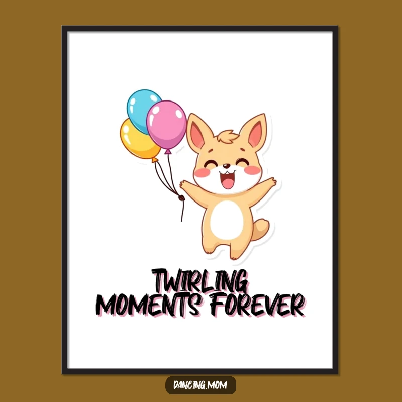 Funny Twirling Animal Digital Print: Exciting Celebration Art - Instant Funny Gift