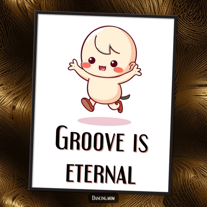 Funny Kawaii Dancer Digital Art: Adorable character performing a silly jig with stomping feet, bringing instant humor.