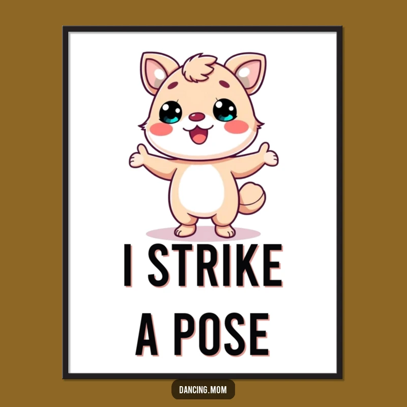 Funny Kawaii Animal Print - Wide Smile Pose Digital Art, Perfect Funny Gift
