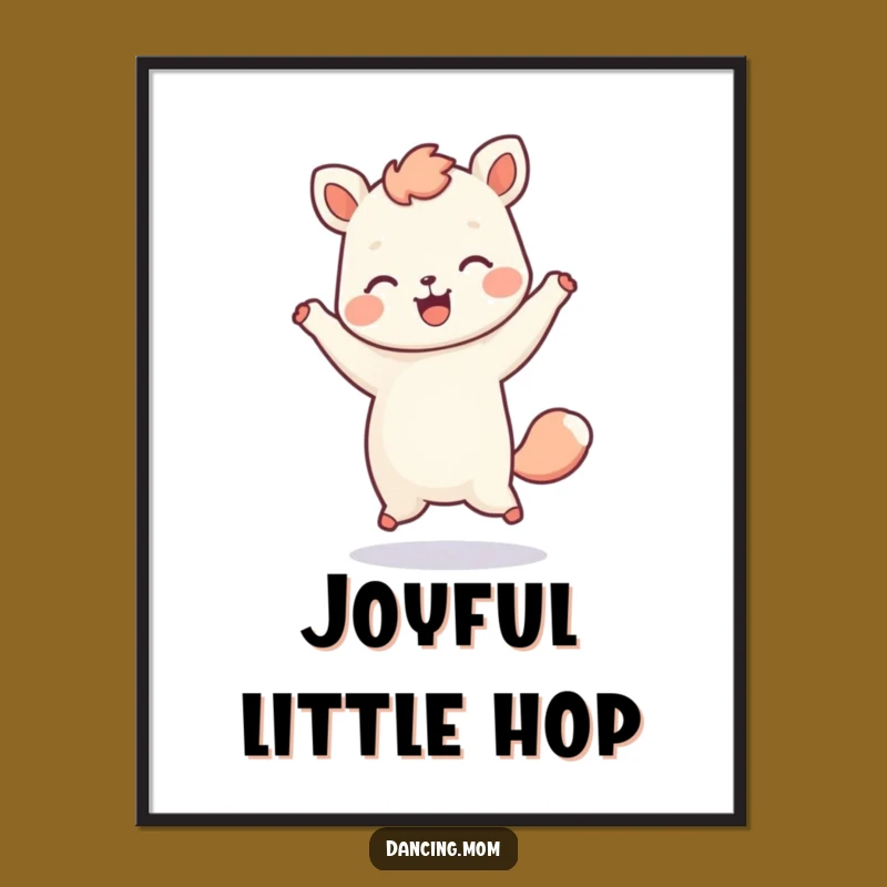 Funny Kawaii Animal Print - Playful Hop Digital Art, Perfect Funny Gift