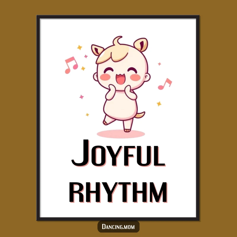 Funny Kawaii Dancer Digital Art: Joyful Clapping Beat - Instant Cheerful Decor