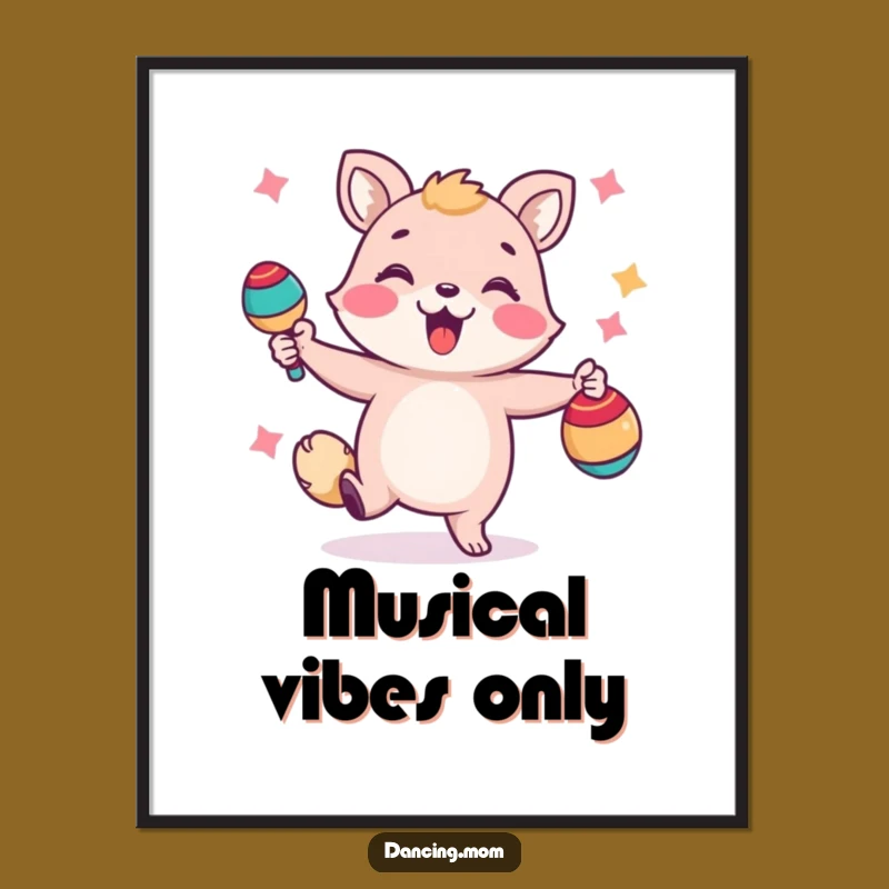 Funny Dancing Animal Maracas Digital Art: Festive Shaker Print Gift!