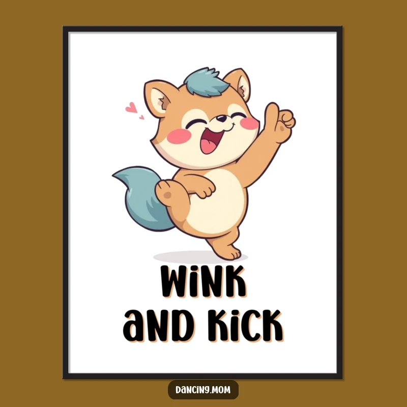 Funny Giggling Animal High Kick Digital Art: Instant Hilarious Decor for Any Room