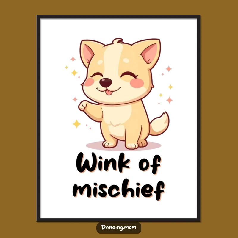 Funny Dog Wink Digital Art: Instant Playful Decor for Dog Lovers