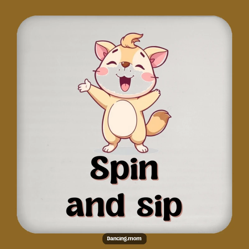 Funny Animal Spin Coaster: Proud Pose Mug Saver Gift