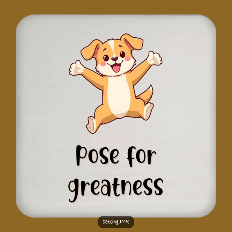 Funny Dog Leaping Coaster - Elegant Canine Pose Drink Protect Gift