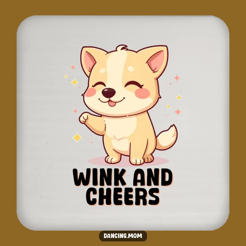 Funny Dog Wink Coaster: Protect Surfaces with Playful Canine Flair