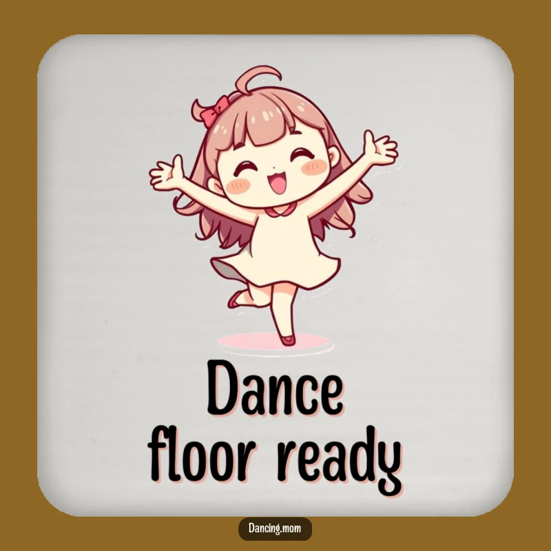 Funny Kawaii Dancer Drink Coaster: Pirouette Character Table Protector Gift