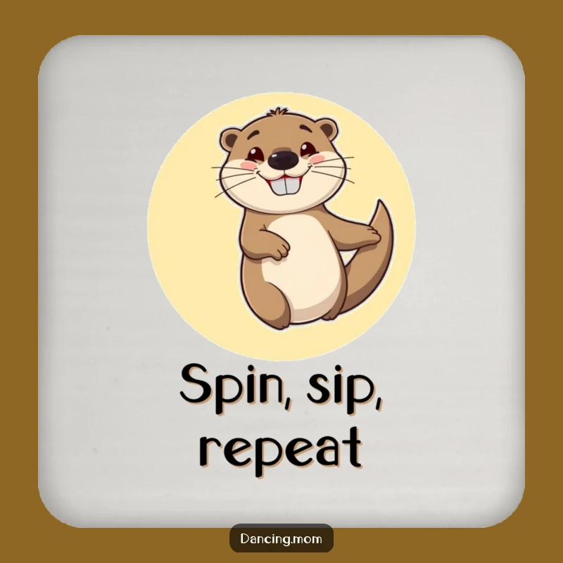 Funny Otter Drink Coasters: Cheerful Spinner Set - Protect Surfaces Funny Gift