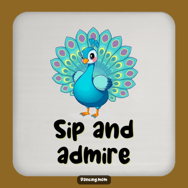 Funny Peacock Drink Coasters: Dancing Tail Feathers, Protect Surfaces, Funny Gift Set