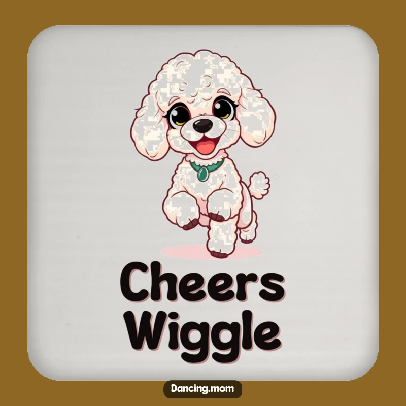 Funny Poodle Happy Shuffle Coasters: Protect Surfaces with Adorable Dog Art
