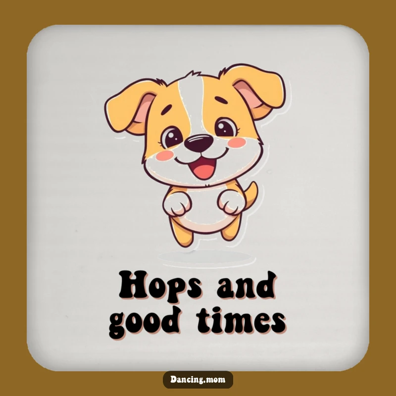 Funny Dog Hop Coaster: Protect Surfaces with Joyful Canine Leaps
