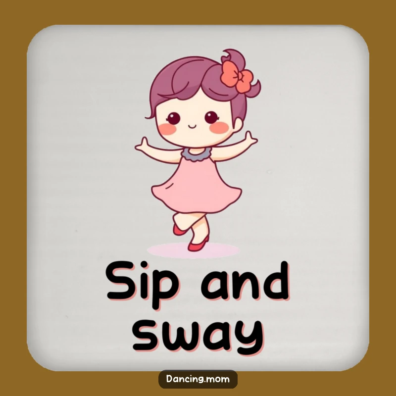 Funny Kawaii Dancer Coaster: Blissful Waltz - Protect Surfaces with Elegance