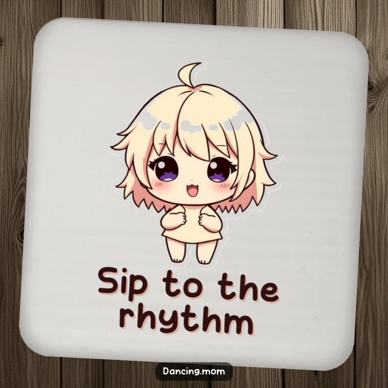 Funny Coaster: Character with flowing rhythm lines, embodying musicality, a practical and funny gift for stylish protection.