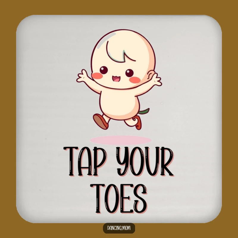 Funny Kawaii Dancer Coaster: Silly Jig Stomping Feet - Protect Surfaces with Humor