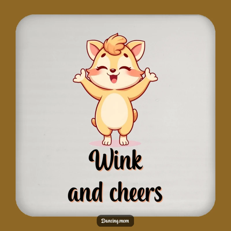 Funny Dancing Mom Animal Wink Coaster Set - Playful Pose Drink Gift