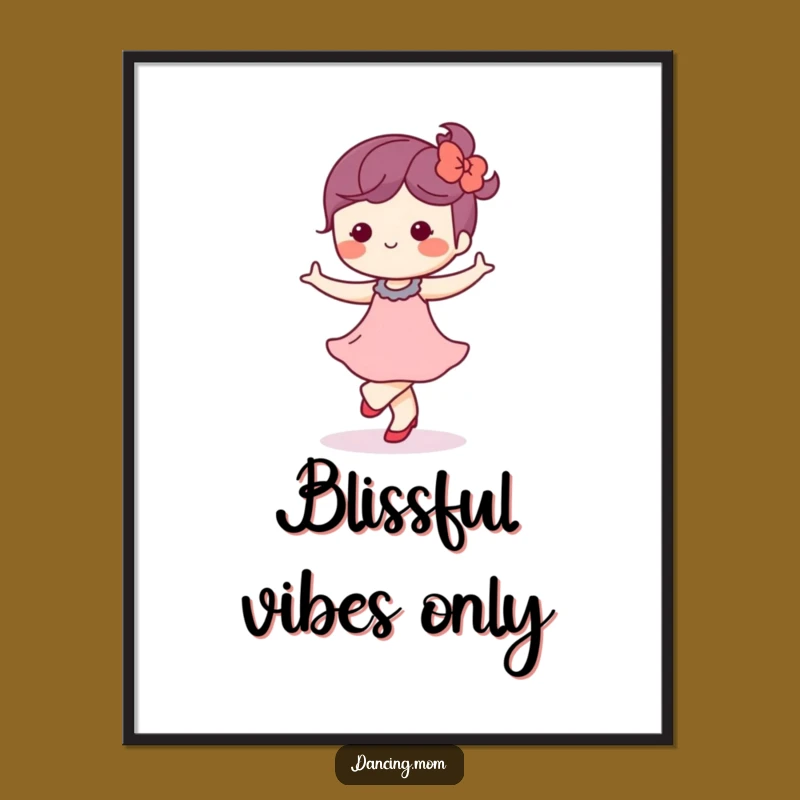 Funny Kawaii Dancer Poster: Blissful Waltz - Elegant & Joyful Wall Art
