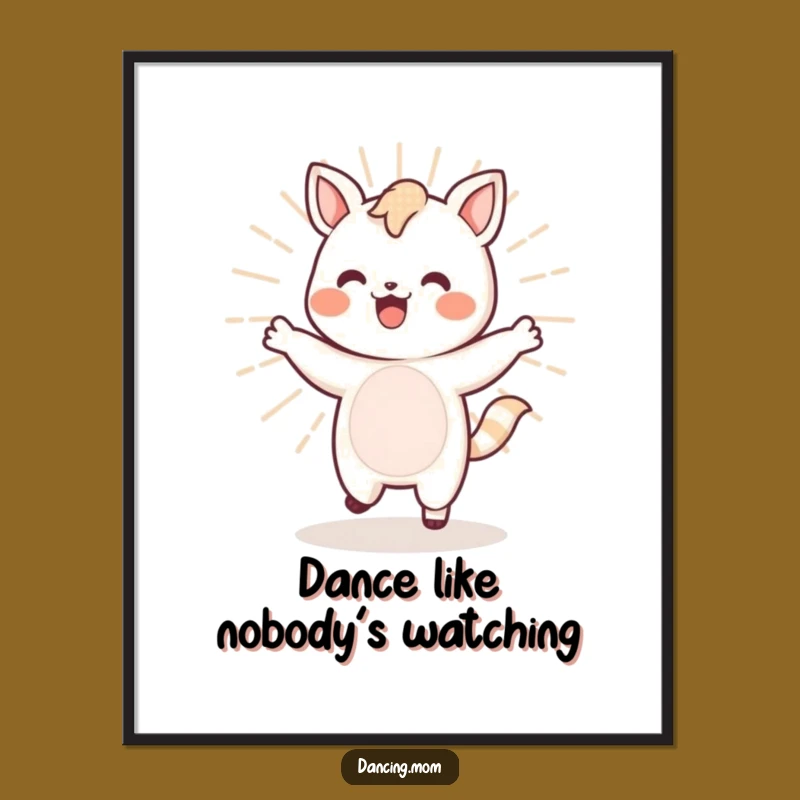 Vibrant Funny Kawaii Dancer Poster - Energetic Art, Unique Funny Gift