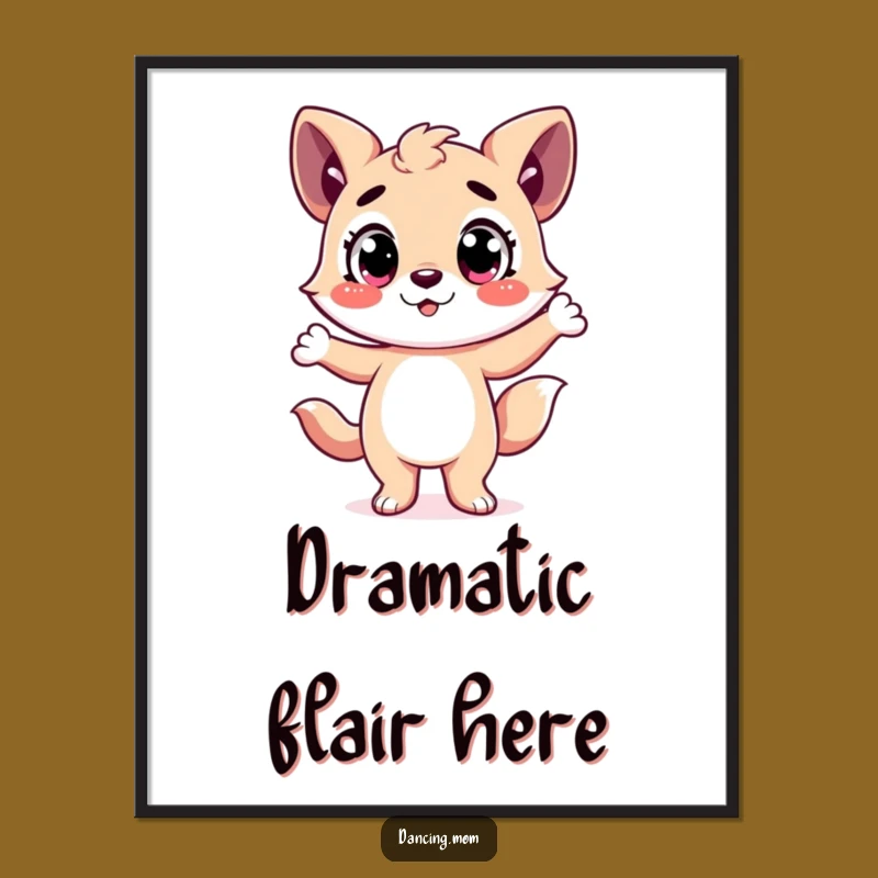 Funny Happy Animal Dance Pose Poster: Hilarious Art for a Dramatic Space